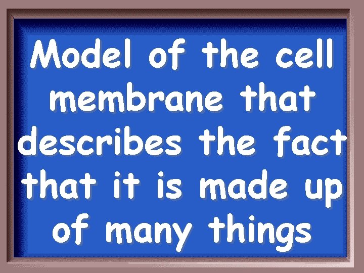 Model of the cell membrane that describes the fact that it is made up