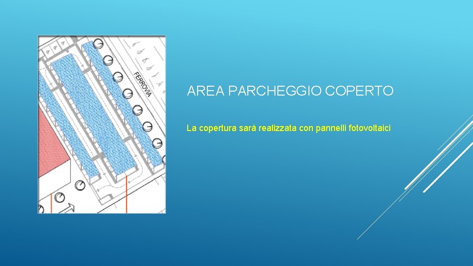 AREA PARCHEGGIO COPERTO La copertura sarà realizzata con pannelli fotovoltaici 