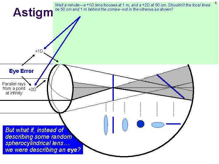 Wait a minute—a +1 D lens focuses at 1 m, and a +2 D