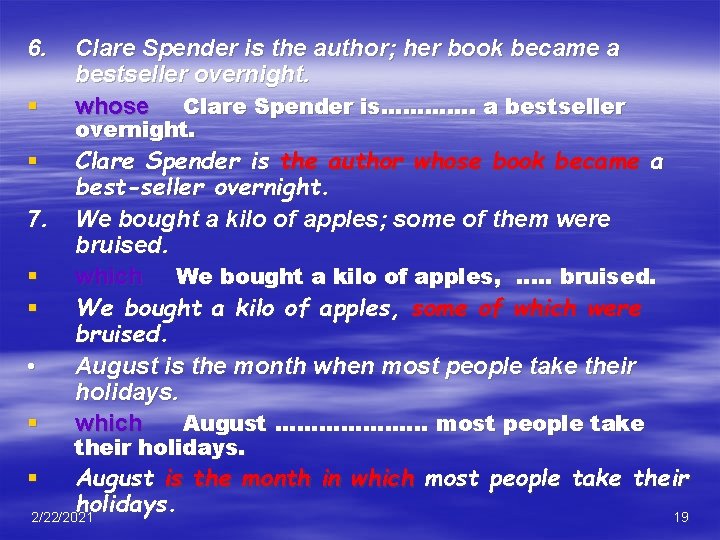 6. § § 7. § § • § Clare Spender is the author; her