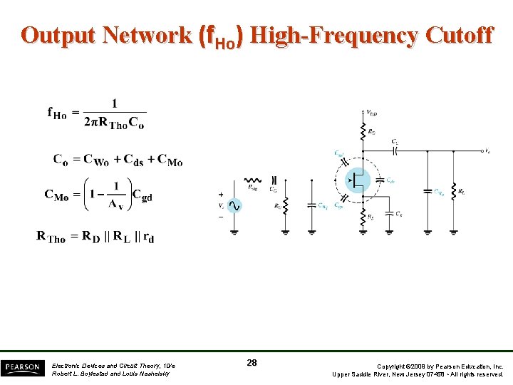 Output Network (f. Ho) High-Frequency Cutoff Electronic Devices and Circuit Theory, 10/e Robert L.