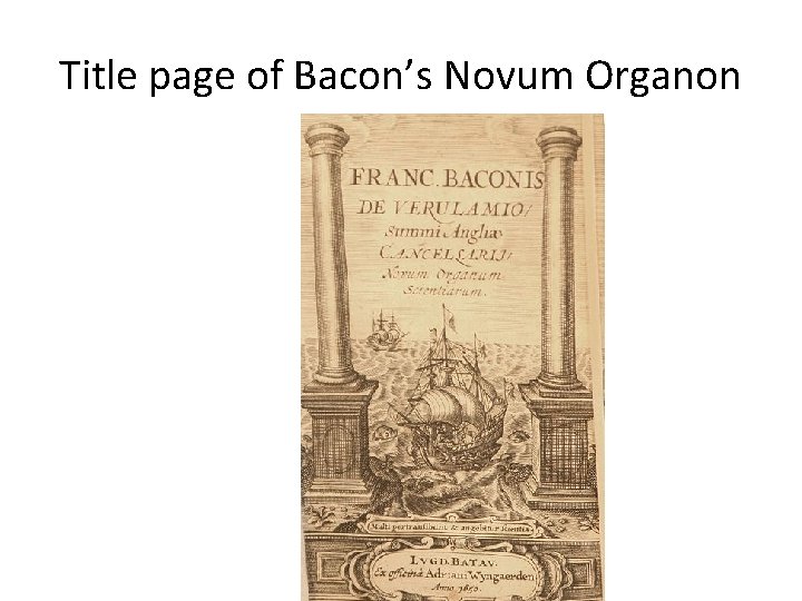 Title page of Bacon’s Novum Organon 