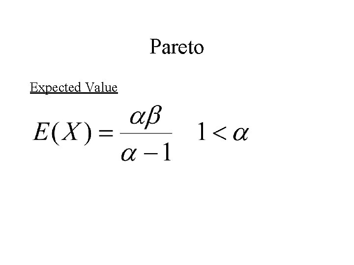 Pareto Expected Value 