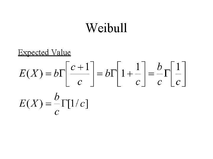 Weibull Expected Value 