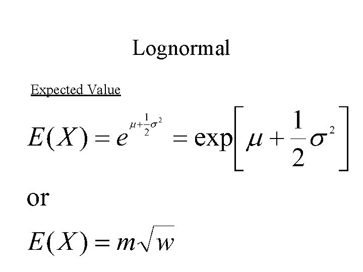 Lognormal Expected Value 