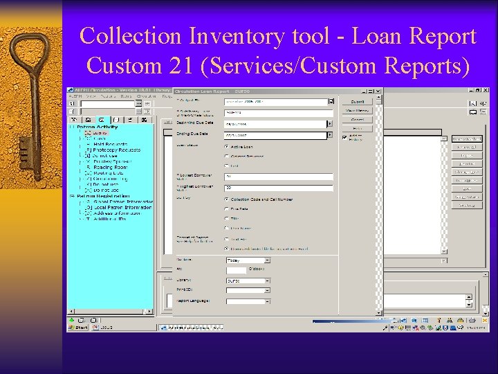 Collection Inventory tool - Loan Report Custom 21 (Services/Custom Reports) 