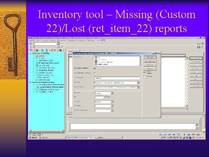 Inventory tool – Missing (Custom 22)/Lost (ret_item_22) reports 