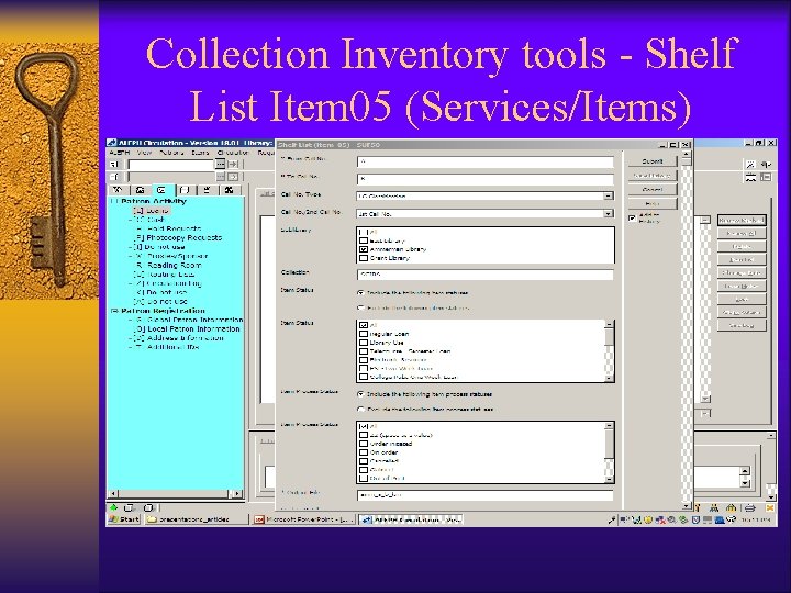 Collection Inventory tools - Shelf List Item 05 (Services/Items) 