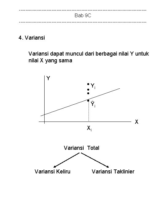 ---------------------------------------Bab 9 C --------------------------------------- 4. Variansi dapat muncul dari berbagai nilai Y untuk nilai