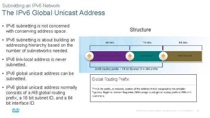 Subnetting an IPv 6 Network The IPv 6 Global Unicast Address § IPv 6