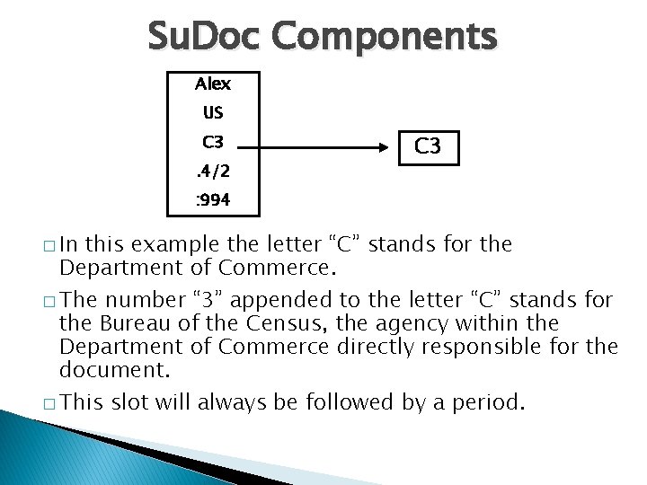 Su. Doc Components Alex US C 3. 4/2 C 3 : 994 � In
