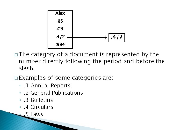 Alex US C 3. 4/2 : 994 . 4/2 � The category of a