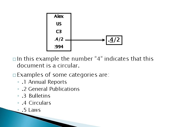 Alex US C 3. 4/2 : 994 . 4/2 � In this example the