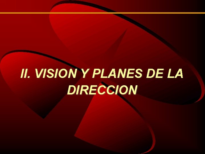 II. VISION Y PLANES DE LA DIRECCION 