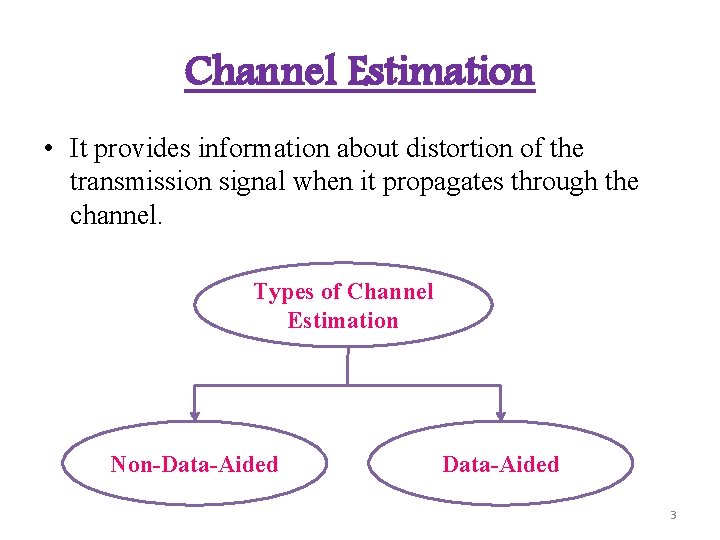 Channel Estimation • It provides information about distortion of the transmission signal when it