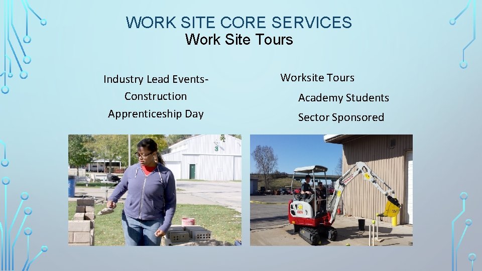 WORK SITE CORE SERVICES Work Site Tours Industry Lead Events. Construction Apprenticeship Day Worksite