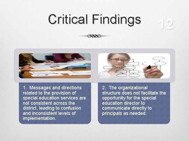 Critical Findings 1. Messages and directions related to the provision of special education services