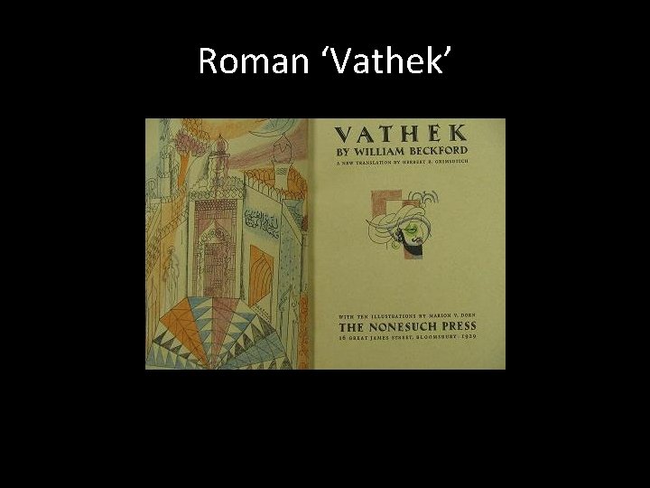 Roman ‘Vathek’ 