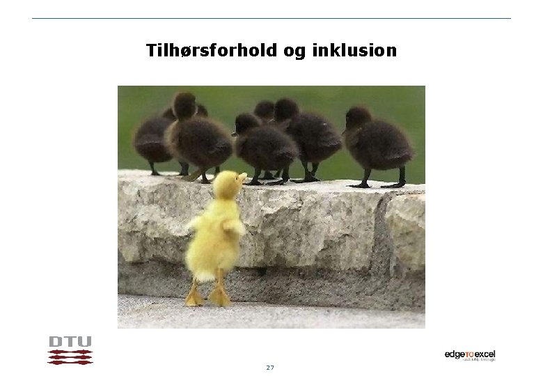 Tilhørsforhold og inklusion 27 