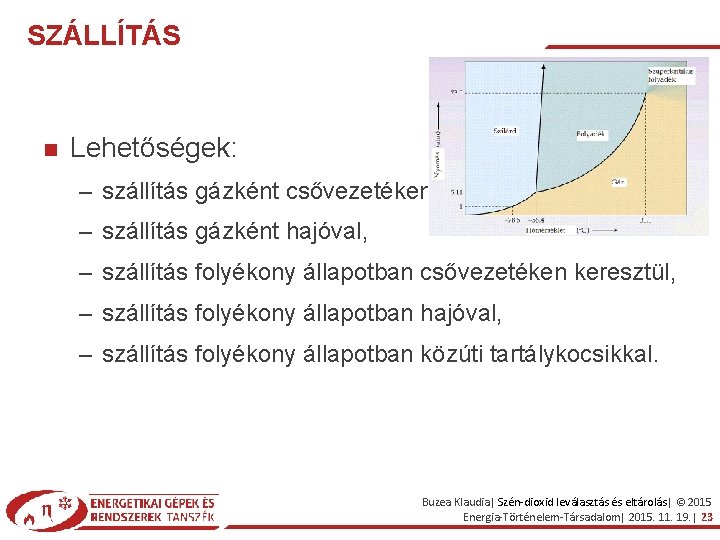 SZÁLLÍTÁS Lehetőségek: – szállítás gázként csővezetéken, – szállítás gázként hajóval, – szállítás folyékony állapotban