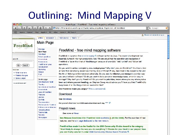 Outlining: Mind Mapping V 