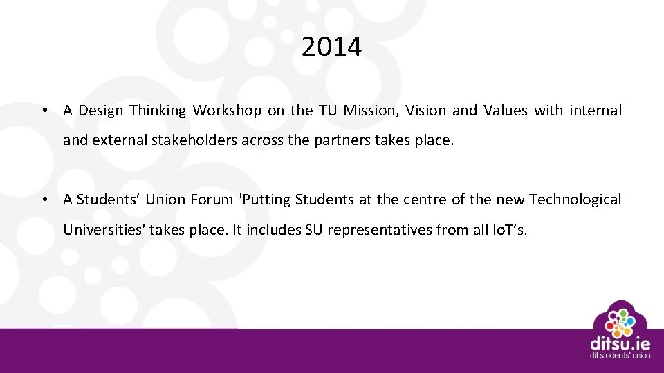 2014 • A Design Thinking Workshop on the TU Mission, Vision and Values with