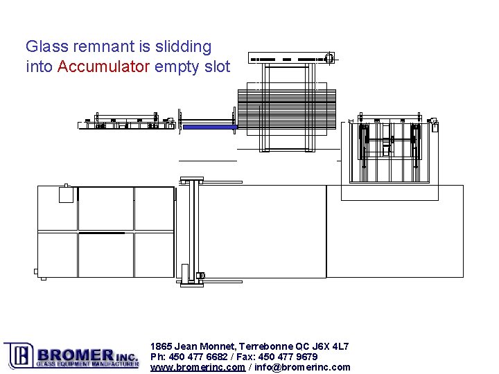 Glass remnant is slidding into Accumulator empty slot 1865 Jean Monnet, Terrebonne QC J