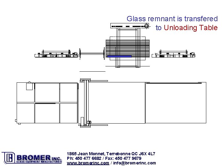 Glass remnant is transfered to Unloading Table 1865 Jean Monnet, Terrebonne QC J 6