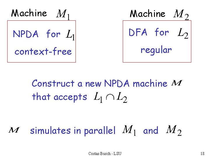 Machine NPDA for DFA for regular context-free Construct a new NPDA machine that accepts