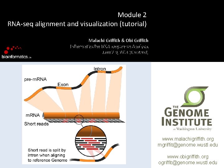 Module 2 RNA-seq alignment and visualization (tutorial) Malachi Griffith & Obi Griffith Informatics for