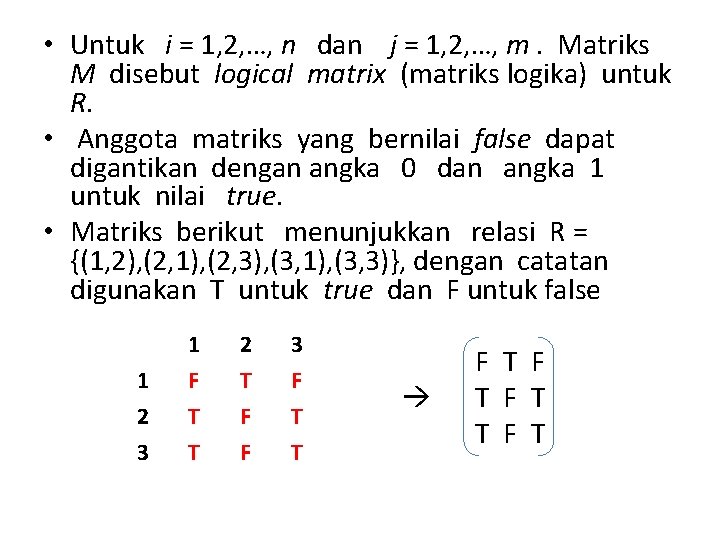  • Untuk i = 1, 2, …, n dan j = 1, 2,