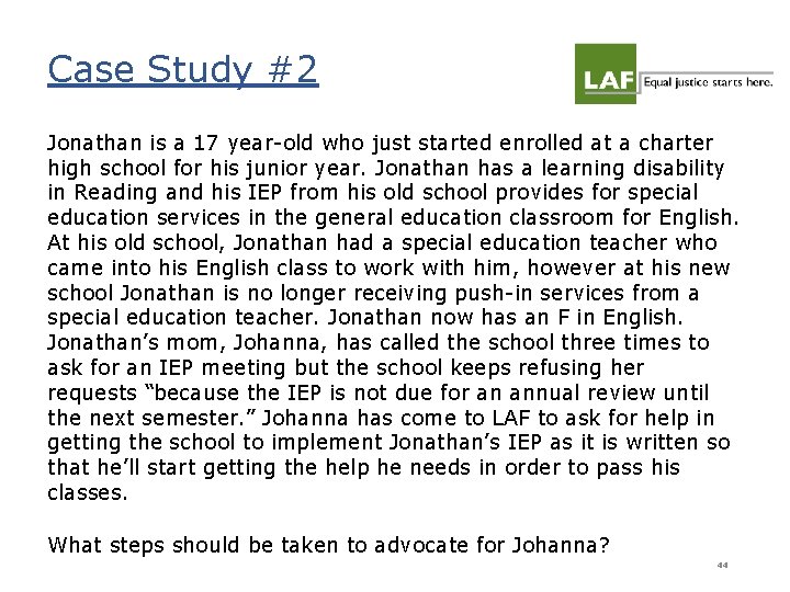 Case Study #2 Jonathan is a 17 year-old who just started enrolled at a Case Study #2 Jonathan is a 17 year-old who just started enrolled at a