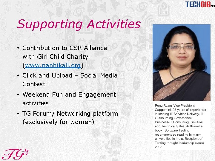 Supporting Activities • Contribution to CSR Alliance with Girl Child Charity (www. nanhikali. org)