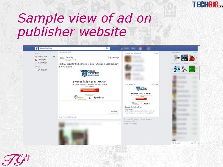 Sample view of ad on publisher website 