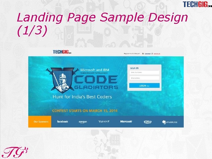 Landing Page Sample Design (1/3) 