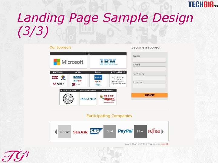 Landing Page Sample Design (3/3) 