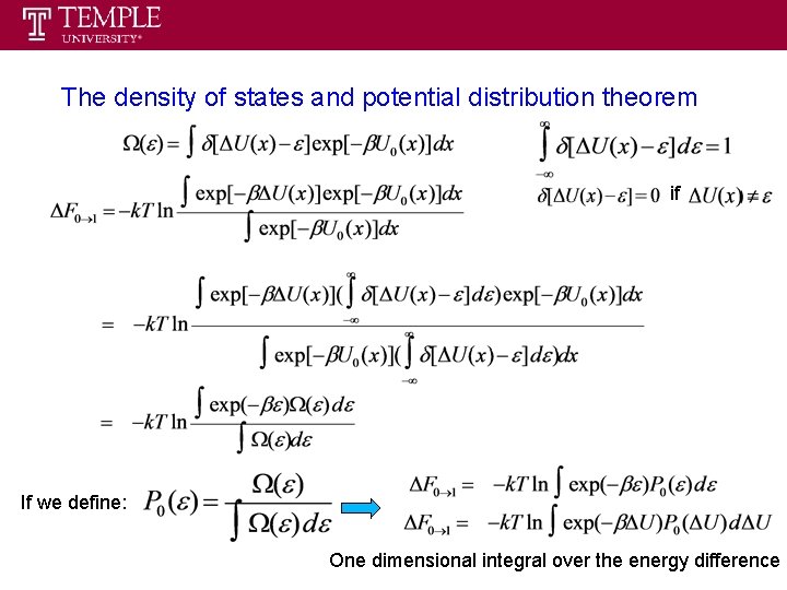 The density of states and potential distribution theorem if If we define: One dimensional