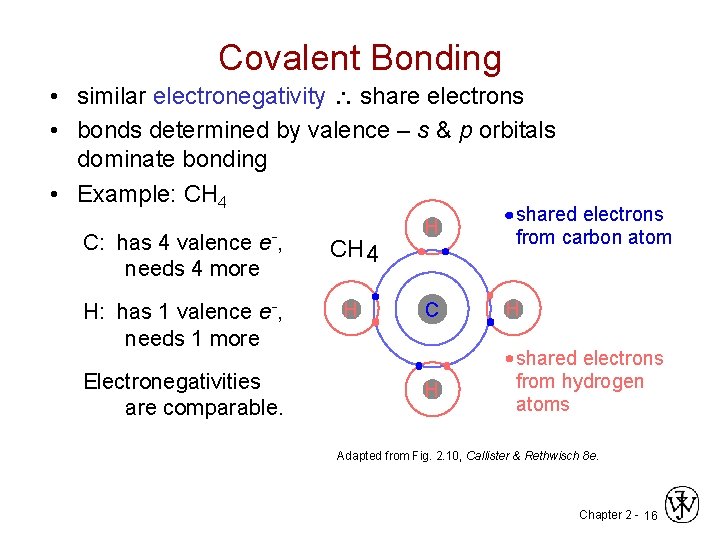 Covalent Bonding • similar electronegativity share electrons • bonds determined by valence – s