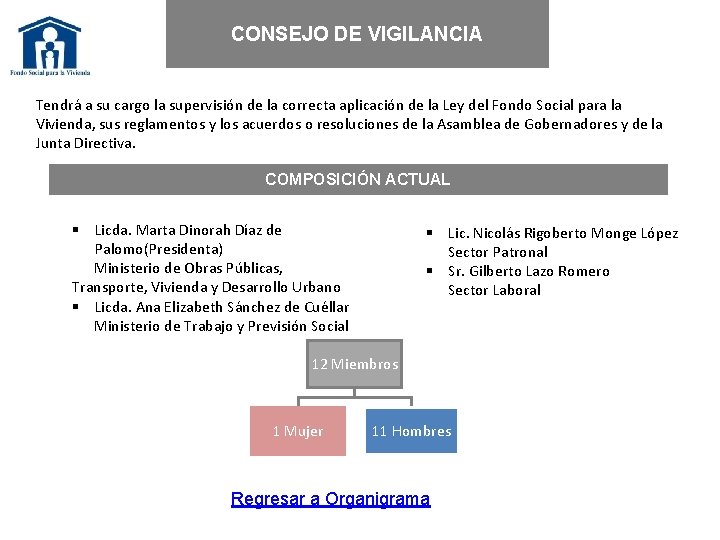 CONSEJO DE VIGILANCIA Tendrá a su cargo la supervisión de la correcta aplicación de