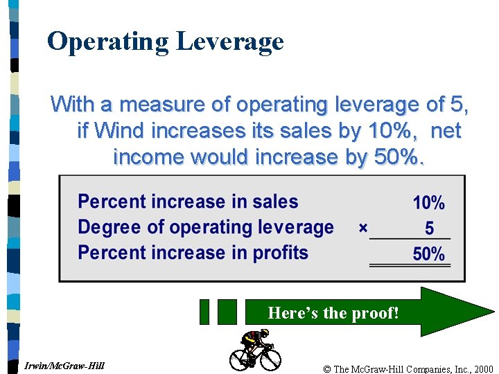 Operating Leverage With a measure of operating leverage of 5, if Wind increases its