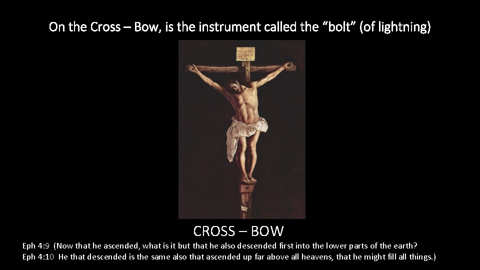 On the Cross – Bow, is the instrument called the “bolt” (of lightning) CROSS