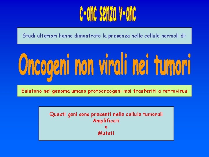 Studi ulteriori hanno dimostrato la presenza nelle cellule normali di: Esistono nel genoma umano