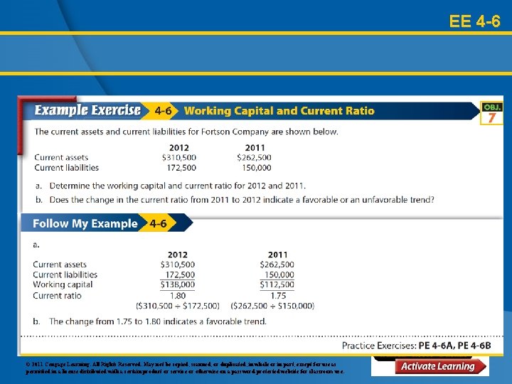 EE 4 -6 © 2011 Cengage Learning. All Rights Reserved. May not be copied,