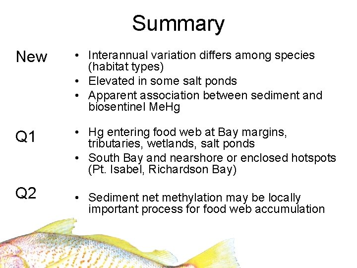 Summary New • Interannual variation differs among species (habitat types) • Elevated in some