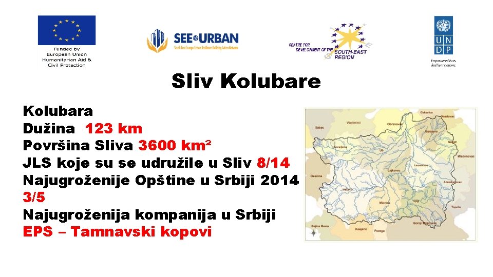 Sliv Kolubare Kolubara Dužina 123 km Površina Sliva 3600 km² JLS koje su se