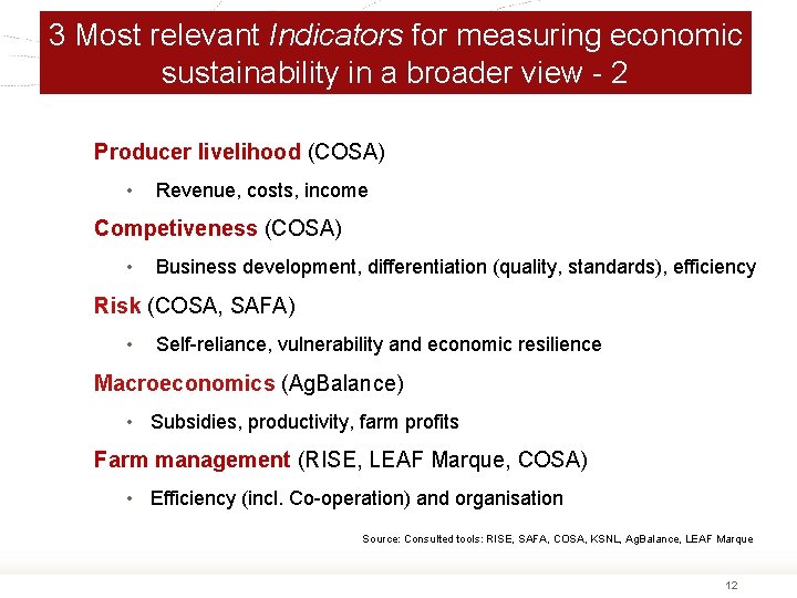 3 Most relevant Indicators for measuring economic sustainability in a broader view - 2