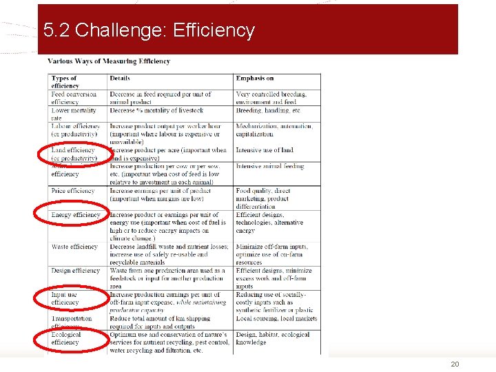 5. 2 Challenge: Efficiency 20 