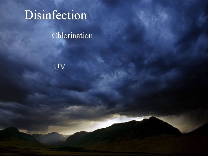 Disinfection Chlorination UV 