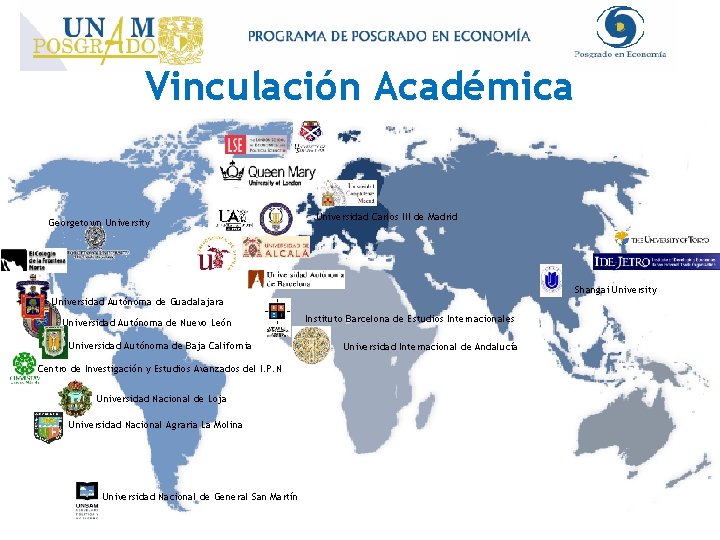 Vinculación Académica Georgetown University Universidad Carlos III de Madrid Shangai University Universidad Autónoma de