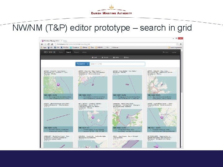 NW/NM (T&P) editor prototype – search in grid 